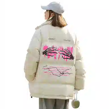 TONYKRZ Fear Heart Letter Puffer Jacket