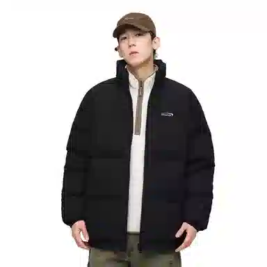 鸭鸭 青少年基础款美式复古多巴胺撞色山系户外立领加厚保暖防风无帽休闲运动百搭舒适柔软都市通勤羽绒服 男女同款