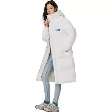 雅鹿 中长款保暖长袖羽绒服 男女同款