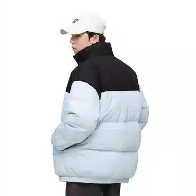 鸭鸭 青少年基础款美式复古多巴胺撞色山系户外立领加厚保暖防风无帽休闲运动百搭舒适柔软都市通勤羽绒服 男女同款