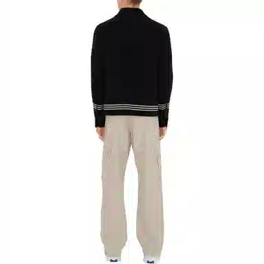 Burberry Striped Print Single-Breasted Jacket Black