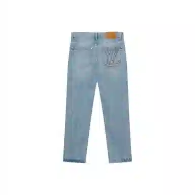 Louis Vuitton SS25 Embroidered Logo Jeans Blue