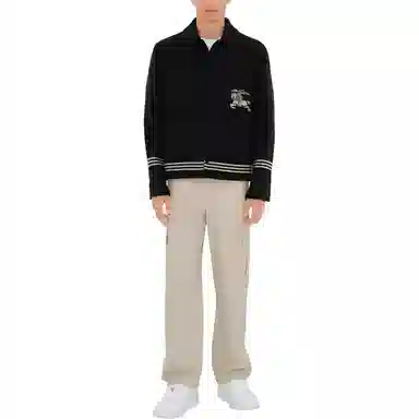 Burberry Striped Print Single-Breasted Jacket Black