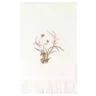 上海故事 秋冬福来系列绵羊毛加厚刺绣工艺流苏设计细腻柔软保暖礼盒包装 绒线围巾 女款