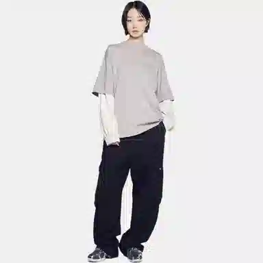 acme de la vie ADLV FW24 Back Logo Crewneck Long Sleeve Tee Gray