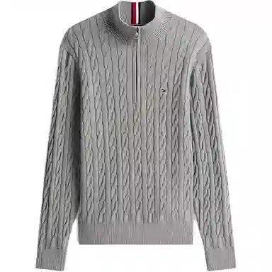 Tommy Hilfiger Logo Half-Zip Knit Sweater
