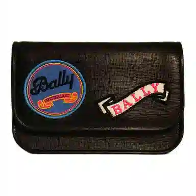 BALLY Classic Printed Leather Clutch Black