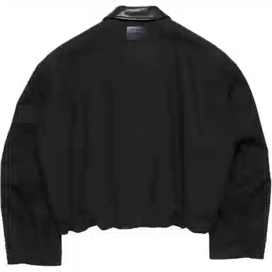 Acne Studios SS26 Barn Leather Trim Twill Zip Cotton Jacket