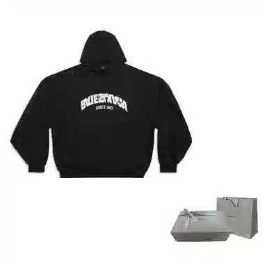 Balenciaga FW23 Logo Hoodie Black