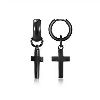 IDEAGEMER Cross Earrings Black