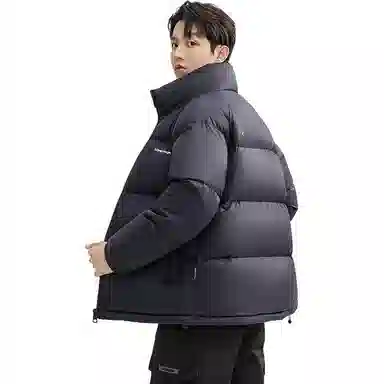 鸭鸭 户外极寒系列 纯色韩版休闲基础百搭短款立领运动面包羽绒服 男女同款