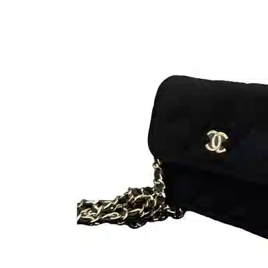 CHANEL 23C Classic Logo Chain Bag Black