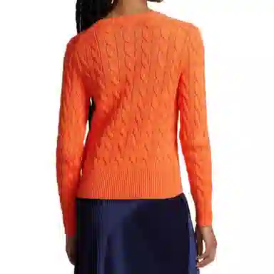 Polo Ralph Lauren Logo Crewneck Cardigan Orange