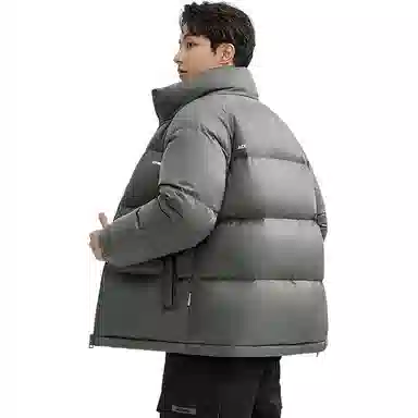 鸭鸭 户外极寒系列 纯色韩版休闲基础百搭短款立领运动面包羽绒服 男女同款