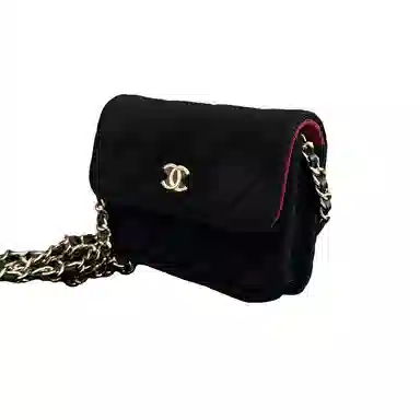 CHANEL 23C Classic Logo Chain Bag Black