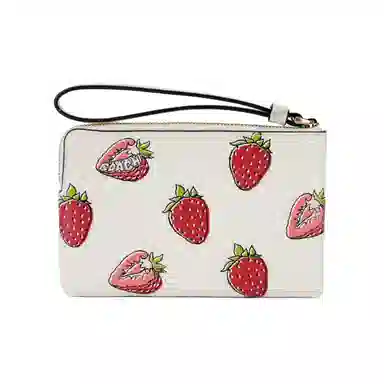 COACH Corner Zip 16 Strawberry Print