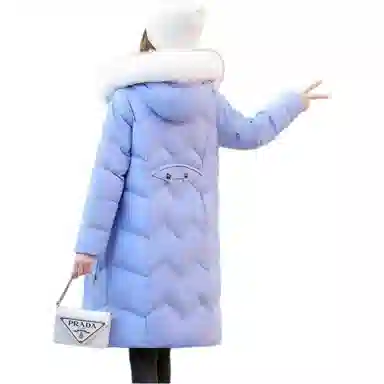 鸭鸭 纯色时尚休闲连帽舒适简约长袖羽绒服 女款