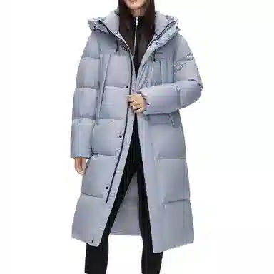 鸭鸭 纯色时尚休闲连帽宽松舒适长袖羽绒服 女款