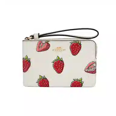 COACH Corner Zip 16 Strawberry Print