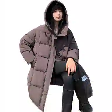 鸭鸭 保暖百搭时尚韩版中长款休闲长袖羽绒服 女款