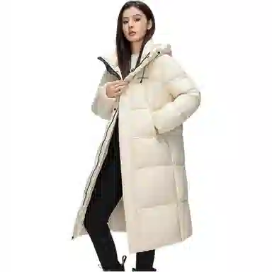 鸭鸭 纯色时尚休闲连帽宽松舒适长袖羽绒服 女款