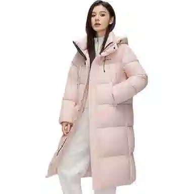 鸭鸭 纯色时尚休闲连帽宽松舒适长袖羽绒服 女款