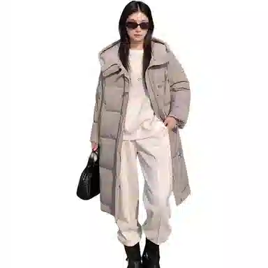 鸭鸭 保暖百搭时尚韩版中长款休闲长袖羽绒服 女款