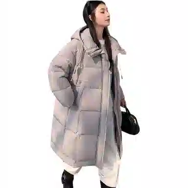 鸭鸭 保暖百搭时尚韩版中长款休闲长袖羽绒服 女款