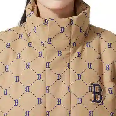 MLB Basic Boston Red Sox Down Jacket Light Beige