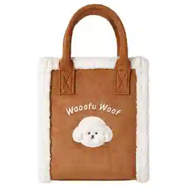 九木杂物社 毛毛市集狗富贵琴谱包 织物 手提包 常规 男女同款情侣款 栗色