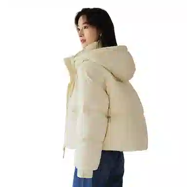 VICTORIA&VERA Hooded Down Jacket Beige