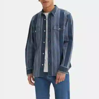 Levi's Striped Western Shirt Blue