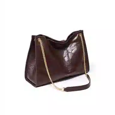 Pierre Cardin Vintage Chain Tote Bag Black Milk Tea