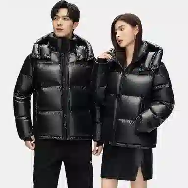 雅鹿 时尚宽松通勤羽绒服 男女同款 黑色