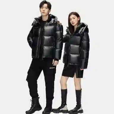 雅鹿 时尚宽松通勤羽绒服 男女同款 黑色