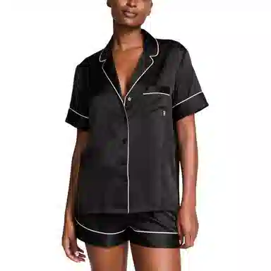 Victoria's Secret Satin Pajama Set Black