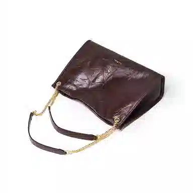 Pierre Cardin Vintage Chain Tote Bag Black Milk Tea