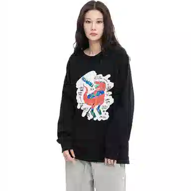 HUANQIU Oversize Cartoon Dinosaur Tee