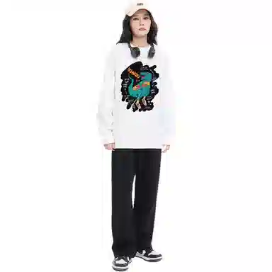 HUANQIU Oversize Cartoon Dinosaur Tee