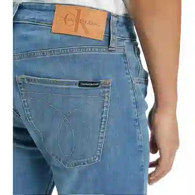 Calvin Klein Tapered Zip Jeans Blue
