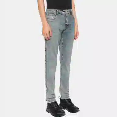 REPRESENT Slim Straight Zipper Jeans Blue