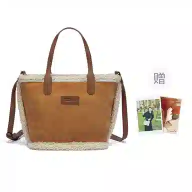 红蜻蜓 复古时尚百搭 织物 斜挎包 女款 摩卡棕