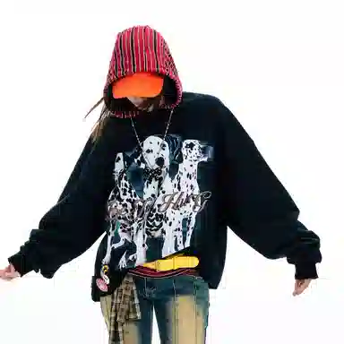 BJHG Casual Spot Dog Print Sweatshirt