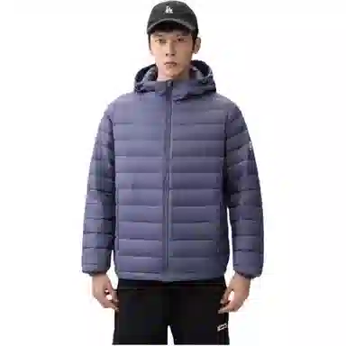 鸭鸭 纯色休闲连帽短款外套羽绒服 男款