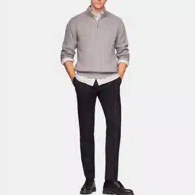 Tommy Hilfiger Logo Half-Zip Knit Sweater