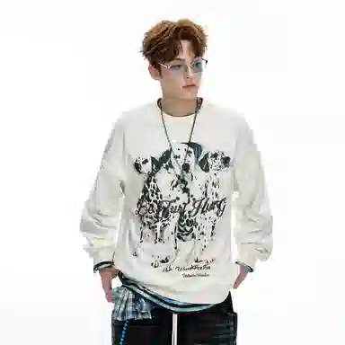 BJHG Casual Spot Dog Print Sweatshirt