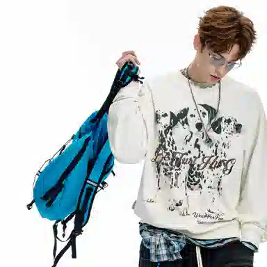 BJHG Casual Spot Dog Print Sweatshirt