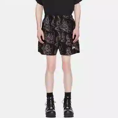 Stussy Embroidered Floral Shorts Black