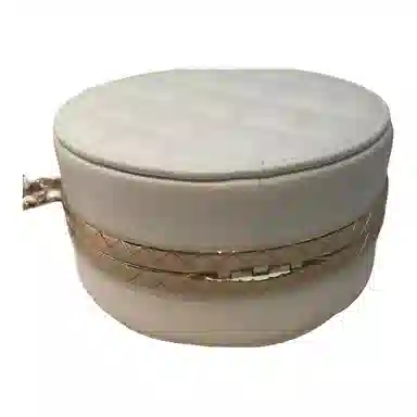 CHANEL Round Flap Bag White