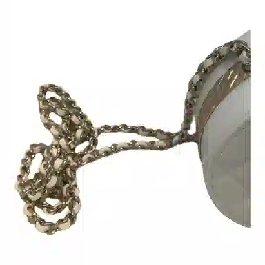 CHANEL Round Flap Bag White